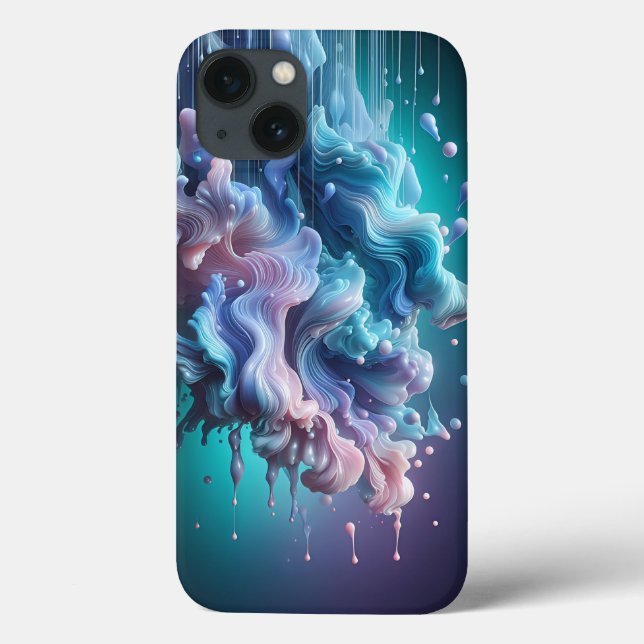 Abstrakter Flüssigkeits-Cloud-Handyhülle Teal & Pi Case-Mate iPhone Hülle (Rückseite)