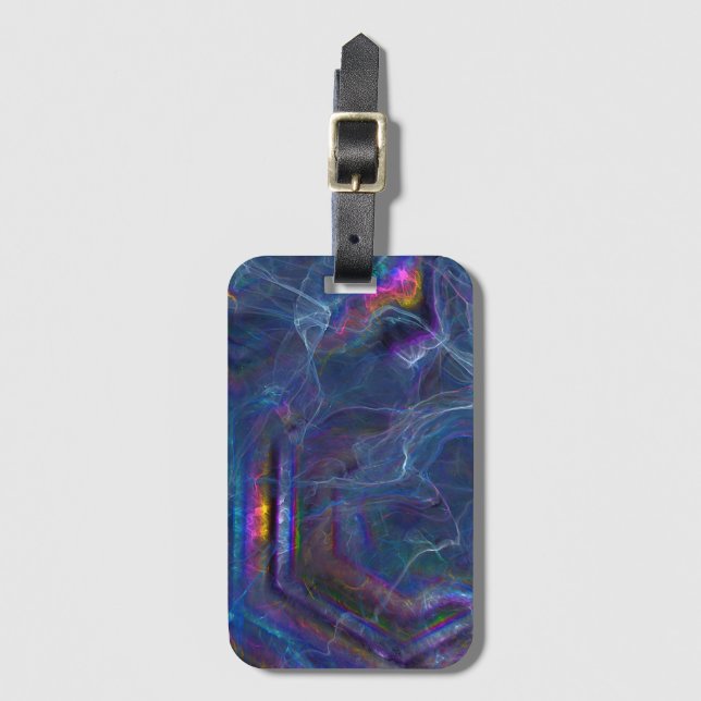 Abstrakter Fraktal-Nebel und geometrischer Morph Gepäckanhänger (Vorderseite Vertikal)