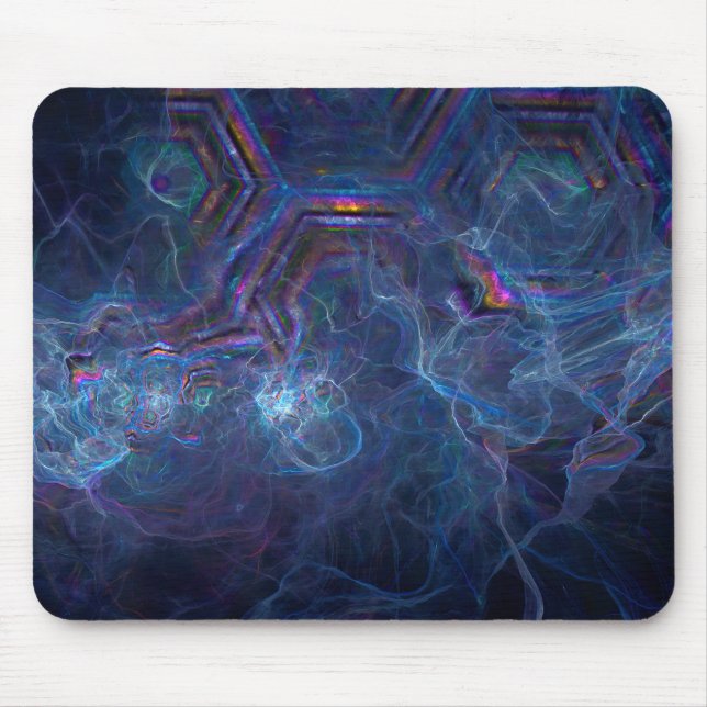 Abstrakter Fraktal-Nebel und geometrischer Morph Mousepad (Vorne)