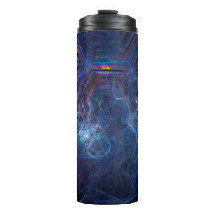 Abstrakter Fraktal-Nebel und geometrischer Morph Thermosbecher