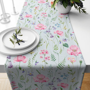 Abstrakter Frühling Blumenstrauß Sommerfarbe Großer Tischläufer