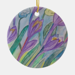 Abstrakter Frühling Crocus Keramik Ornament