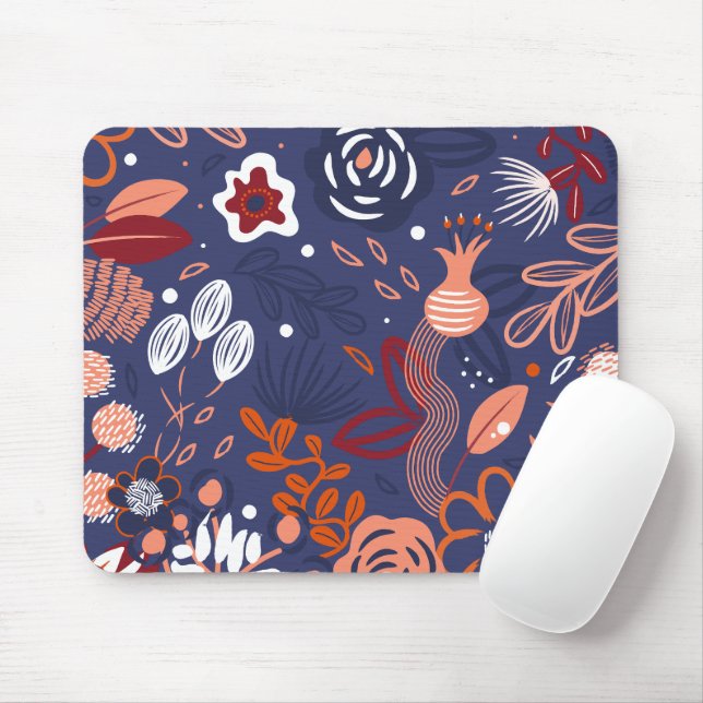 Abstrakter Frühling Lila Blumenmuster Mousepad (Mit Mouse)