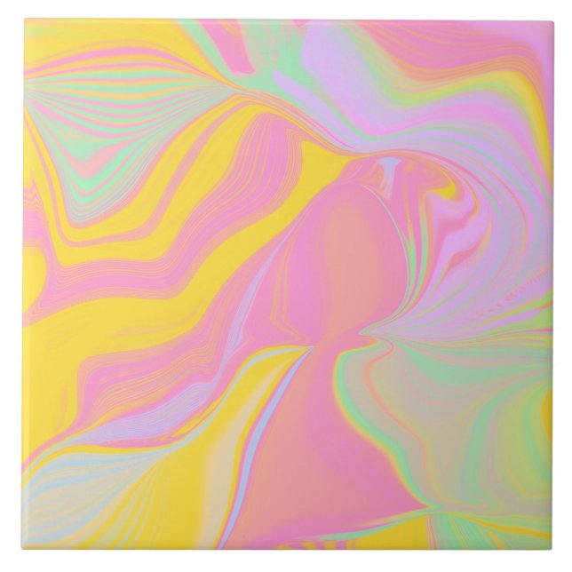 Abstrakter Frühlingssinn Fliese (Vorderseite)