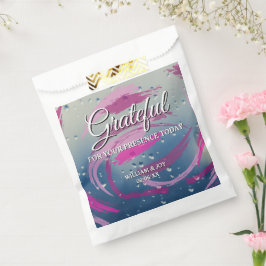 Abstrakter Fuchsien und rosa Pinselstrich Dankbar Geschenktütchen