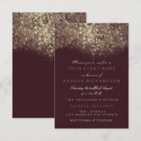 Abstrakter Funkelnd Glitzer Burgundy Typografie
