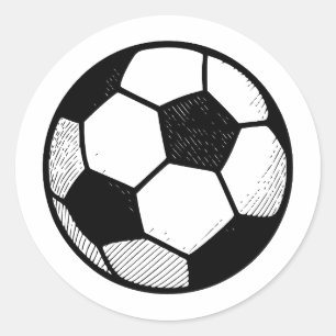 Abstrakter Fußball: Ein Minimalistischer Ansatz Runder Aufkleber