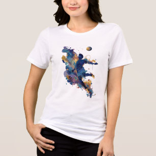 Abstrakter Fußballspieler Flüssige Tusche-Wasser Tri-Blend Shirt