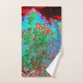 Abstrakter Garten mit Crimson Sunset Handtuch
