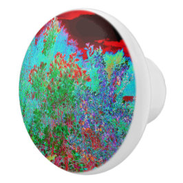 Abstrakter Garten mit Crimson Sunset Keramikknauf