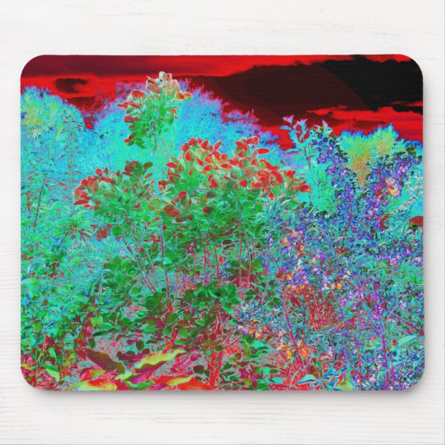 Abstrakter Garten mit Crimson Sunset Mousepad (Vorne)