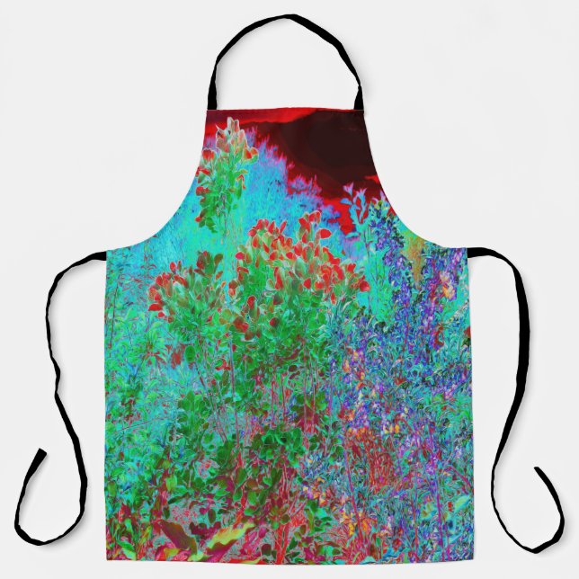 Abstrakter Garten mit Crimson Sunset Schürze (Vorderseite)