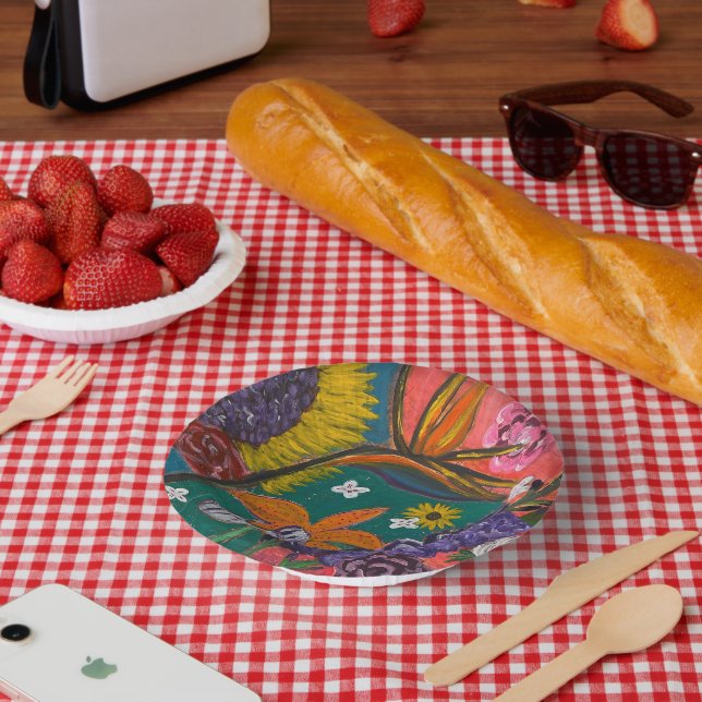 Abstrakter Garten Pappteller (Picknick)