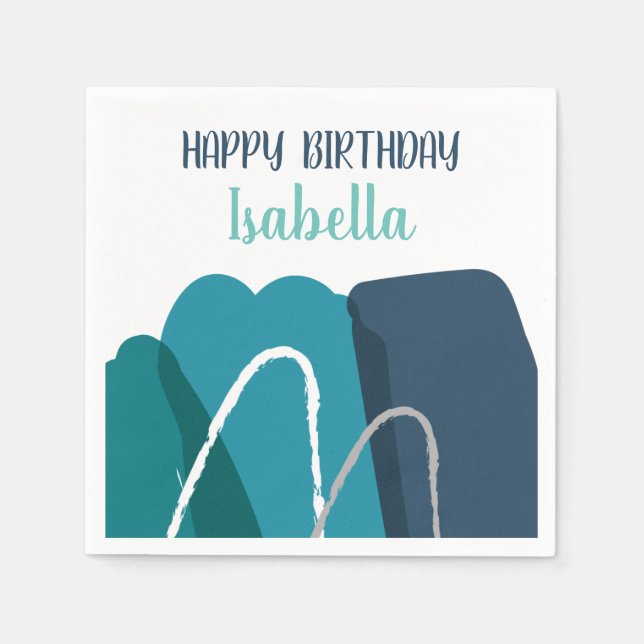 Abstrakter Geburtstag Serviette (Vorderseite)