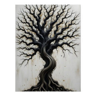 Abstrakter gefleckter Baum Poster