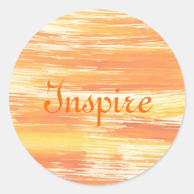 Abstrakter gelber Hintergrund aus Aquarellfarben Runder Aufkleber (Vorderseite)