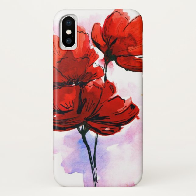 Abstrakter gemalter Blumenhintergrund 2 Case-Mate iPhone Hülle (Rückseite)