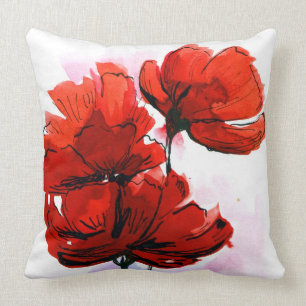 Abstrakter gemalter Blumenhintergrund 2 Kissen