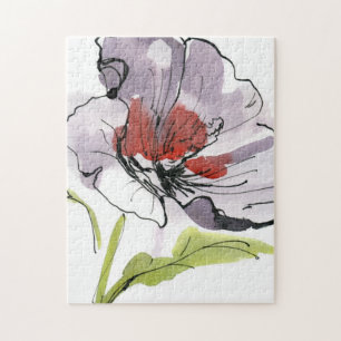 Abstrakter gemalter Blumenhintergrund 3 Puzzle