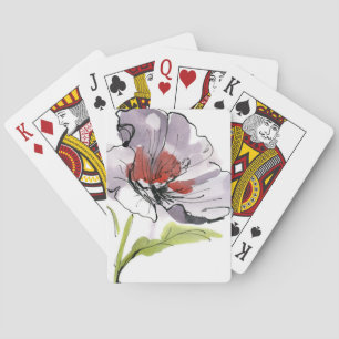 Abstrakter gemalter Blumenhintergrund 3 Spielkarten