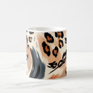 Abstrakter gemalter exotischer Tierdruck Leopard Kaffeetasse