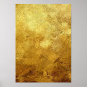 abstrakter, gemalter Hintergrund in Gold Poster