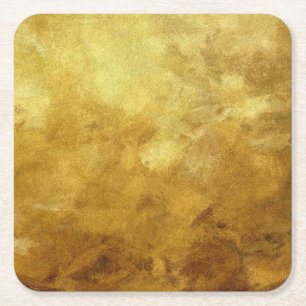 abstrakter, gemalter Hintergrund in Gold Rechteckiger Pappuntersetzer