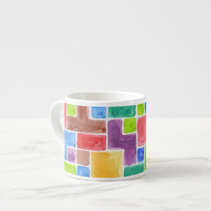 Abstrakter gemalter Watercolorhintergrund. 2 Espressotasse