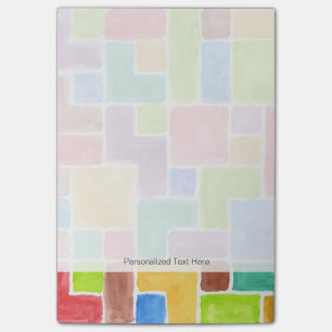 Abstrakter gemalter Watercolorhintergrund. 2 Post-it Klebezettel