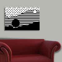 Abstrakter Gemusterter Schwarz-Weiß-Drehkopf