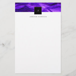 Abstrakter Geode Lila Agate Briefpapier