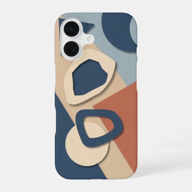 Abstrakter geometrischer Ausschnitt iPhone 16 Hülle (Rückseite)