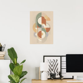 Abstrakter geometrischer Bauhaus-Kunstprint | Mitt Poster