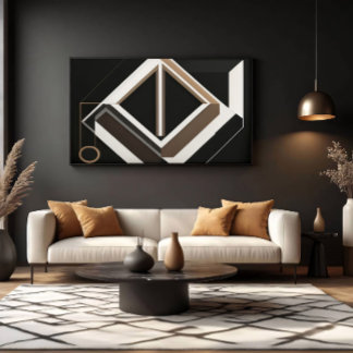 Abstrakter geometrischer Diamant Moderner Bauhaus Leinwanddruck