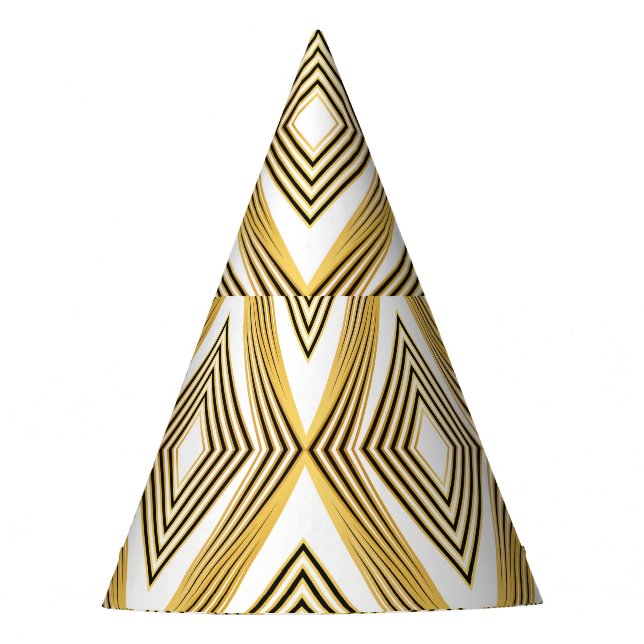 Abstrakter geometrischer Hintergrund Art Deco Partyhütchen (Vorderseite)