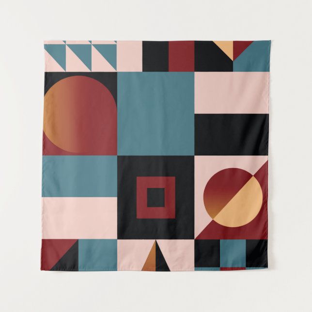 Abstrakter, geometrischer Hintergrund, farbig, sch Wandteppich (Vorderseite)