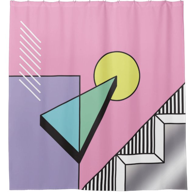 Abstrakter geometrischer Hintergrund im Postm Duschvorhang (Vorderseite)