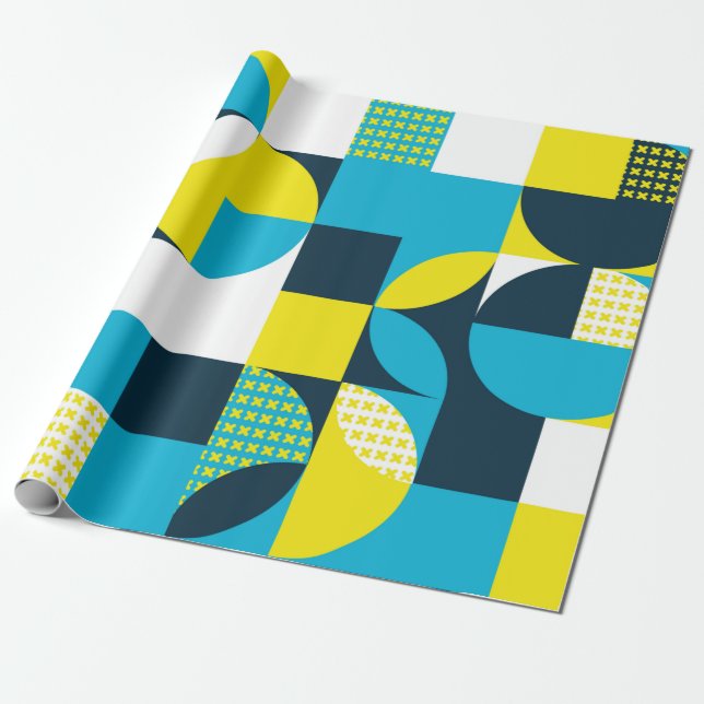 Abstrakter geometrischer Hintergrund mit Quadraten Geschenkpapier (Ungerollt)