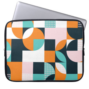 Abstrakter geometrischer Hintergrund mit Quadraten Laptopschutzhülle