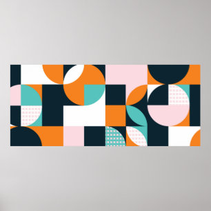 Abstrakter geometrischer Hintergrund mit Quadraten Poster