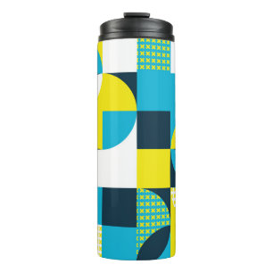 Abstrakter geometrischer Hintergrund mit Quadraten Thermosbecher