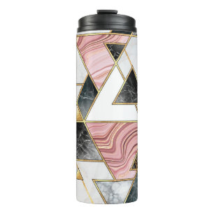 Abstrakter geometrischer Hintergrund. Moderne Marm Thermosbecher