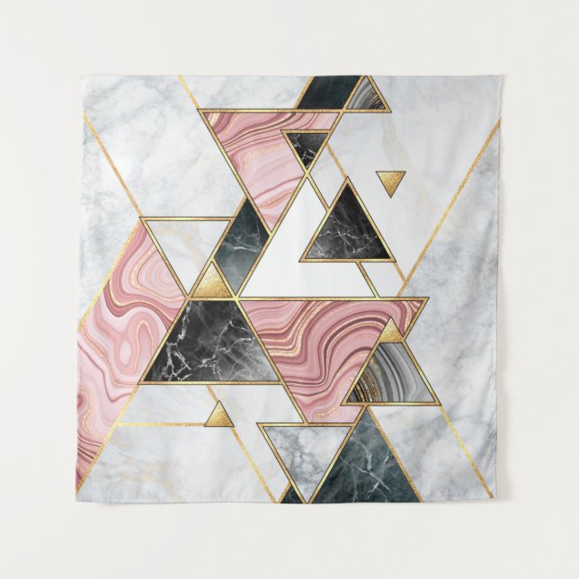 Abstrakter geometrischer Hintergrund. Moderne Marm Wandteppich (Vorderseite)