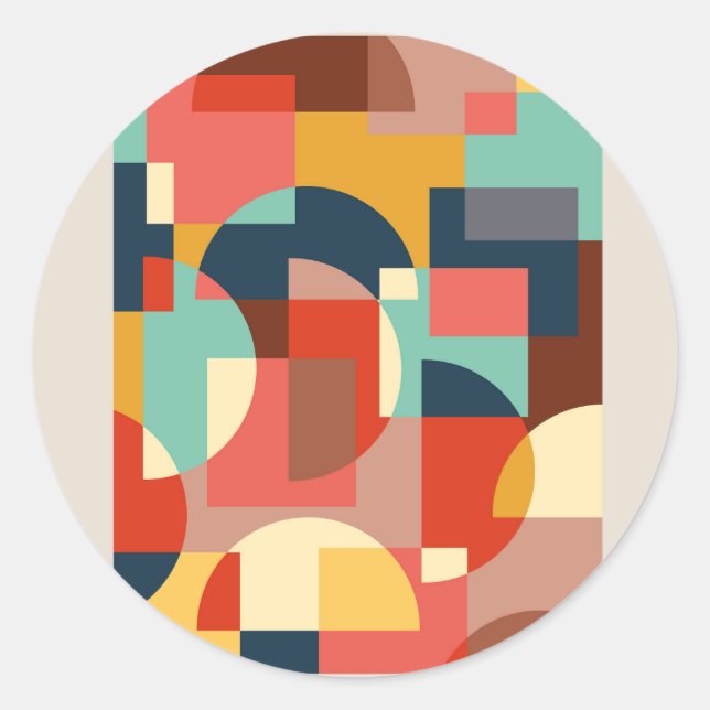 Abstrakter geometrischer Hintergrund Runder Aufkleber (Vorderseite)