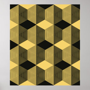 Abstrakter geometrischer Hintergrund. Sechseckgefl Poster