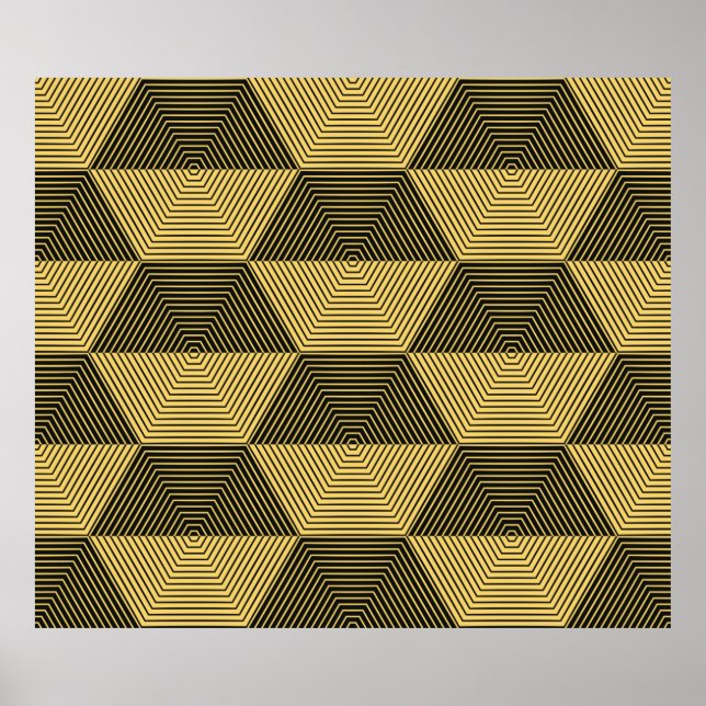 Abstrakter geometrischer Hintergrund. Sechseckgefl Poster (Vorne)