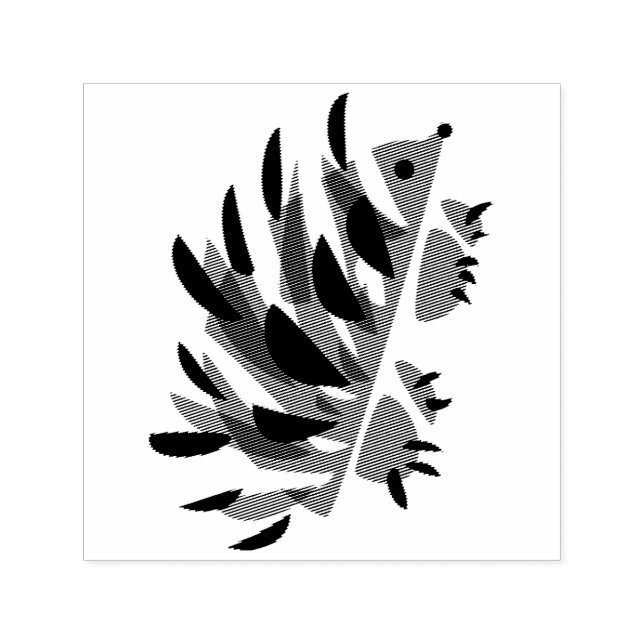Abstrakter geometrischer niedlicher Igel Permastempel (Design)