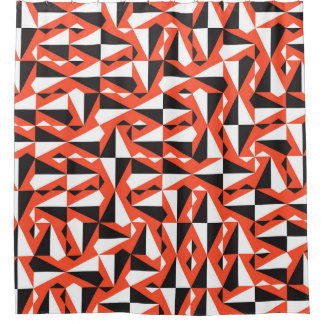 Abstrakter geometrischer Pinsel: Vintages Muster Duschvorhang