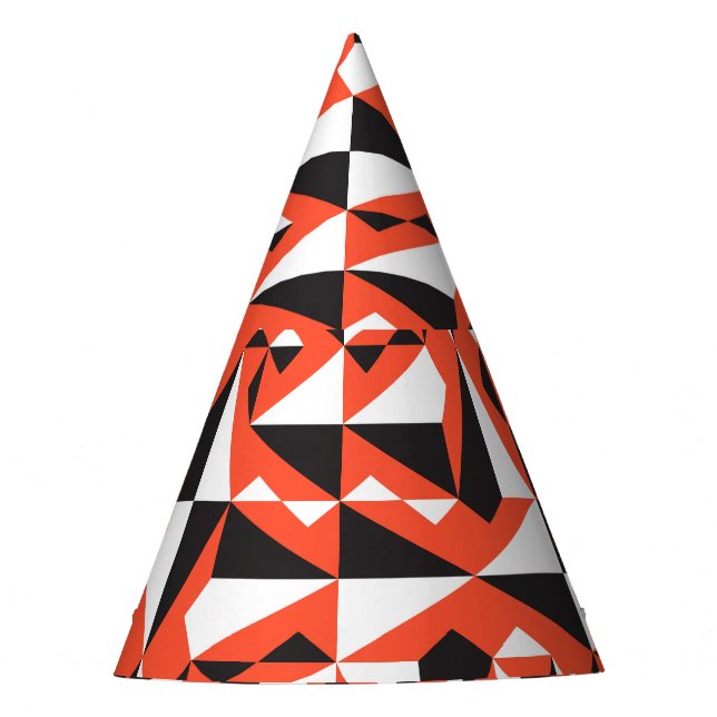 Abstrakter geometrischer Pinsel: Vintages Muster Partyhütchen (Vorderseite)