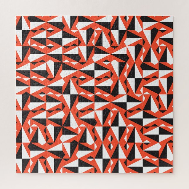Abstrakter geometrischer Pinsel: Vintages Muster Puzzle (Vertikal)
